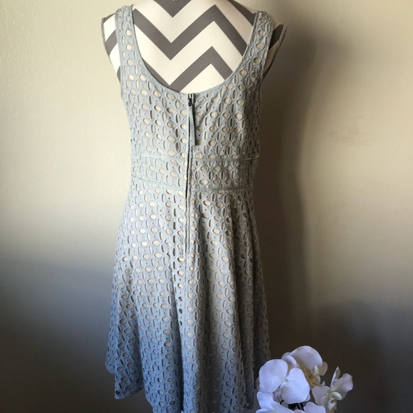 NWT Ann Taylor Eyelet Pastel Blue Dress Size 8 - Picture 5 of 6